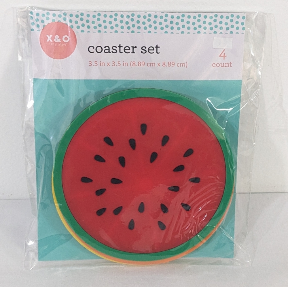 NEW 4 PC Fruits Silicone Coaster Set